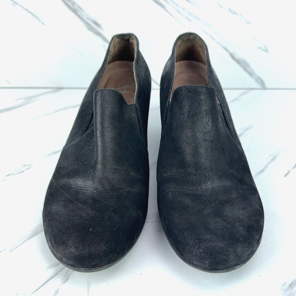 Dansko Robin Black Nubuck Leather Heeled Slip On Loafers Womens EU 39 US 8.5 - 9 - Picture 2 of 9